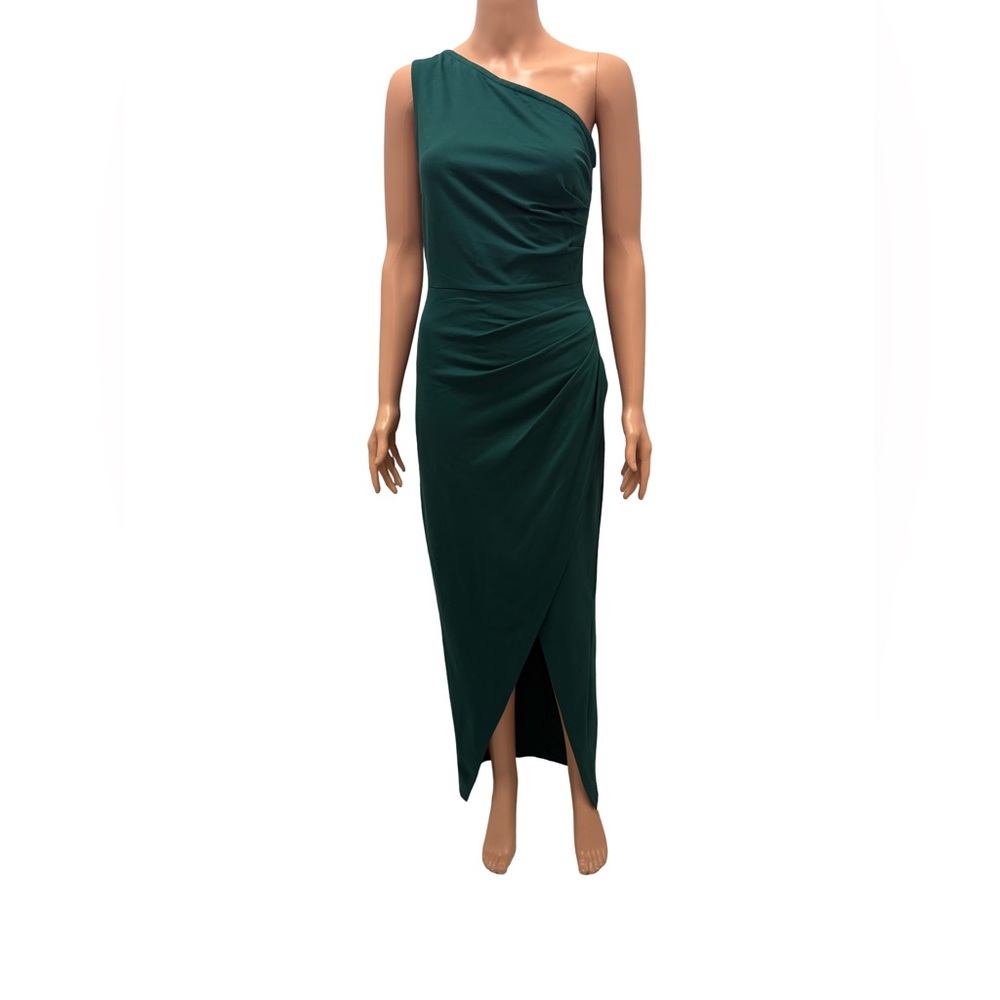 NWT Sarin Mathews One Shoulder Long Dress Sleeveless Ruched Cocktail Dresses - Picture 5 of 7